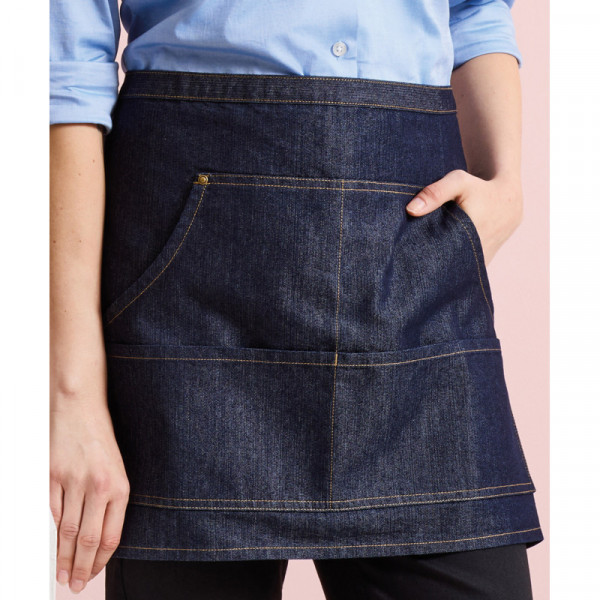 Jeans stitch denim waist apron
