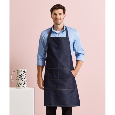 Jeans stitch bib apron