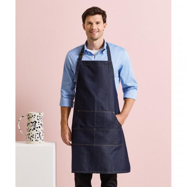 Jeans stitch bib apron