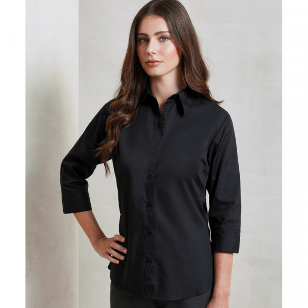 Women's ¾ sleeve poplin blouse