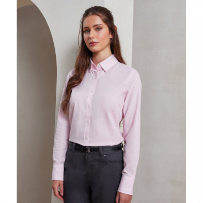 Women's cotton-rich Oxford stripes blouse