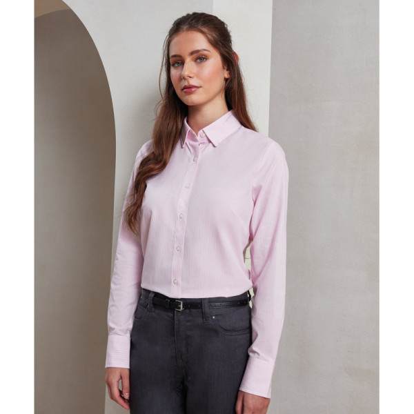 Women's cotton-rich Oxford stripes blouse
