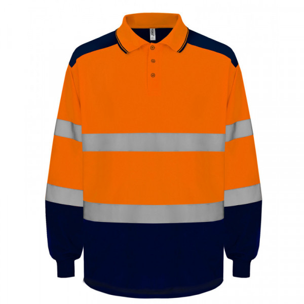 Hi-vis two-tone long sleeve polo (HVJ330)