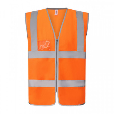 Hi-vis zip ID reflective border waistcoat (HVW103)