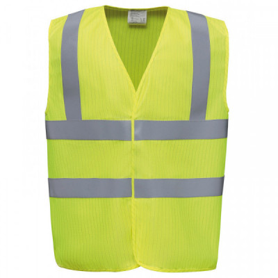 Hi-vis flame-retardant anti-static waistcoat (HVW100ASFR)