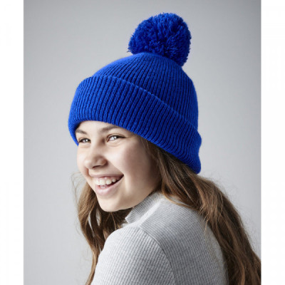 Junior reflective bobble beanie