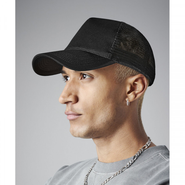 Microknit snapback trucker