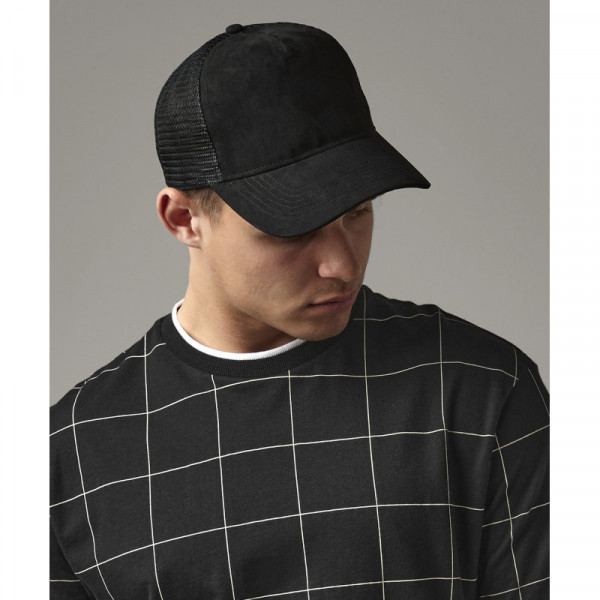 Suede snapback trucker