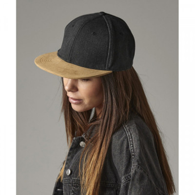Suede peak snapback