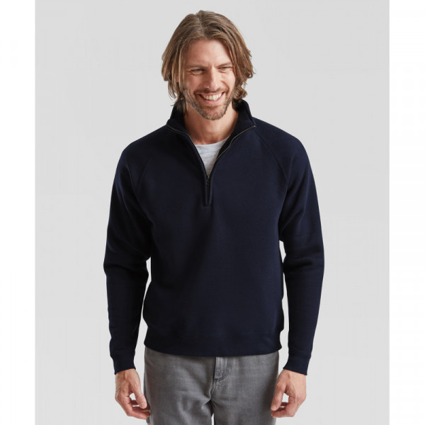 Premium 70/30 zip-neck sweatshirt