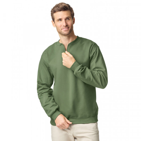 Softstyle™ midweight adult fleece 1/4-zip sweatshirt