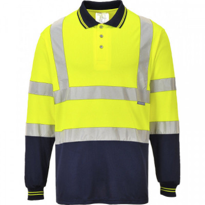 Two-tone long sleeve polo (S279)